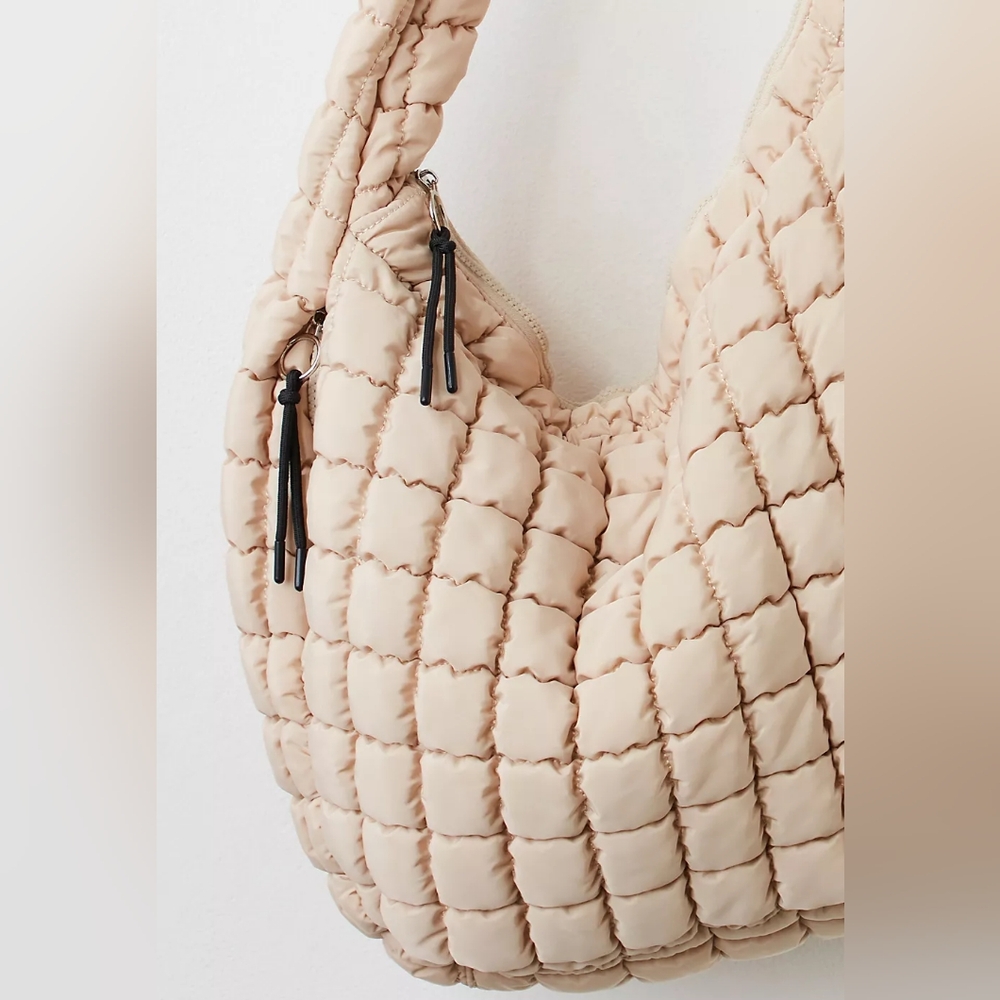 FP Movement Quilted Carryall Tote Off White Cream Shoulder Hobo Bag Free People - Picture 9 of 16